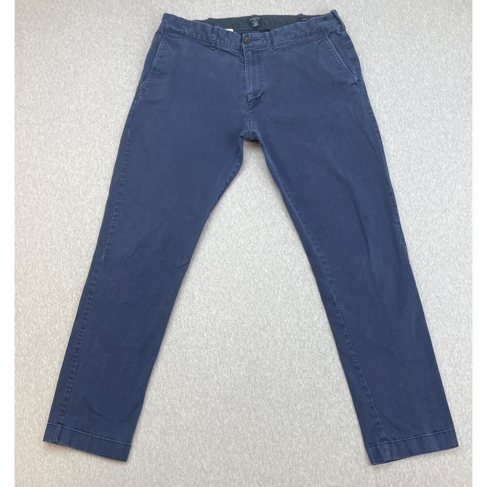 J Crew Pants Mens 33 x‎ 32 Blue Cotton Blend Stretch Slim Fit Chino